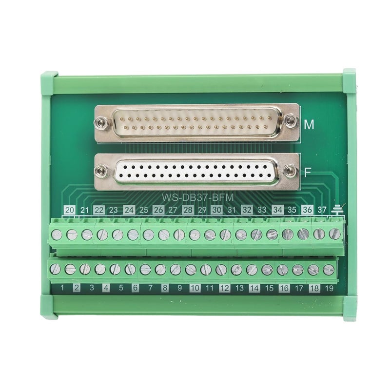 Willwewon DB37 DIN Rail Mount Interface Module Terminal Block, D-Sub 37-pin Male Female Breakout Board - Image 3